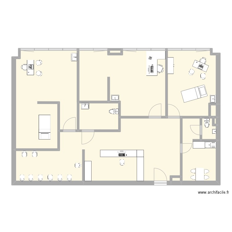 docteur rais plan aménagement. Plan de 10 pièces et 130 m2