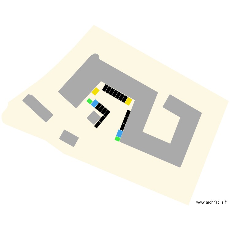 Place du Moulin. Plan de 4 pièces et -1599 m2