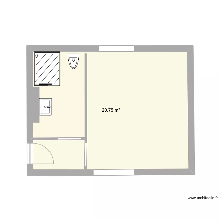 SDB JJAURES N°2. Plan de 1 et 21 m² SDB JJAURES N°2. Plan de 1 et 21 m²