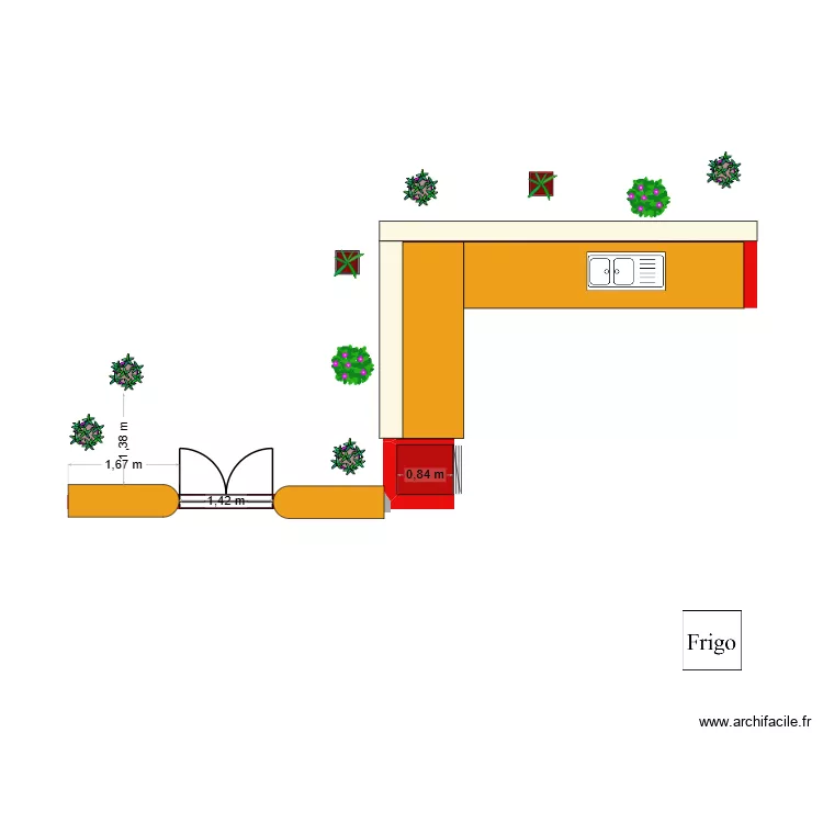 cuisine ext&eacute;rieure. Plan de 
