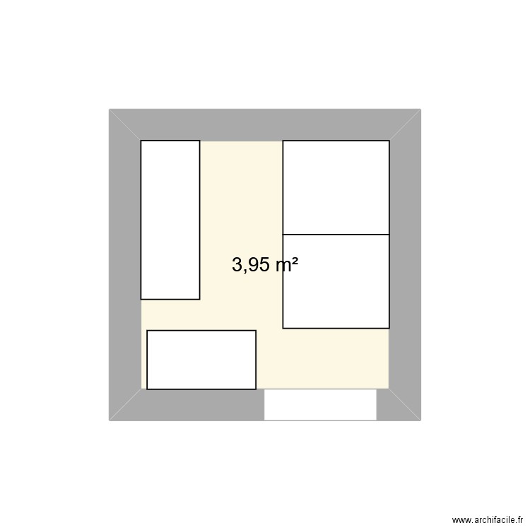 reserve. Plan de 1 pièce et 4 m2