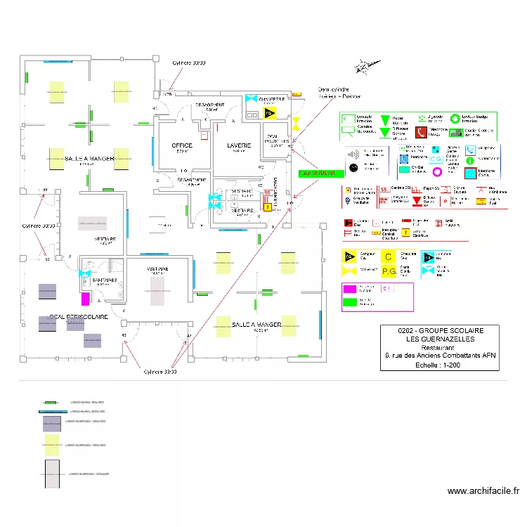REFECTOIRE GS GUERNAZELLE - MAIRIE ORLEANS. Plan de 
