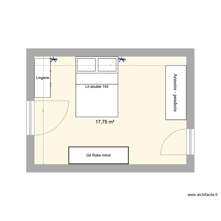 Chambre 1 Huy. Plan de 1 et 18 m² Chambre 1 Huy. Plan de 1 et 18 m²
