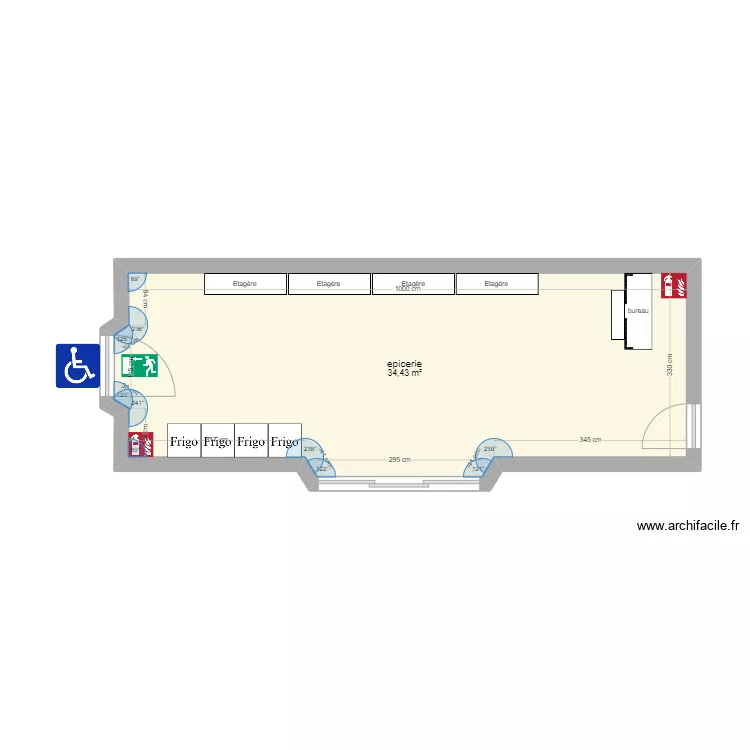 ERP LEZIGNAN magasin. Plan de 