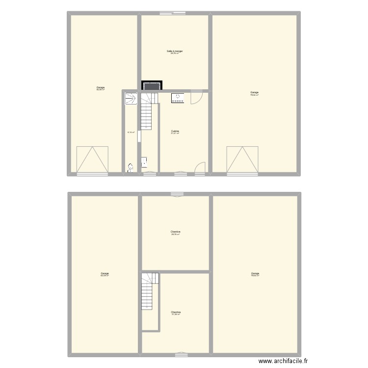 mille. Plan de 9 pièces et 402 m2
