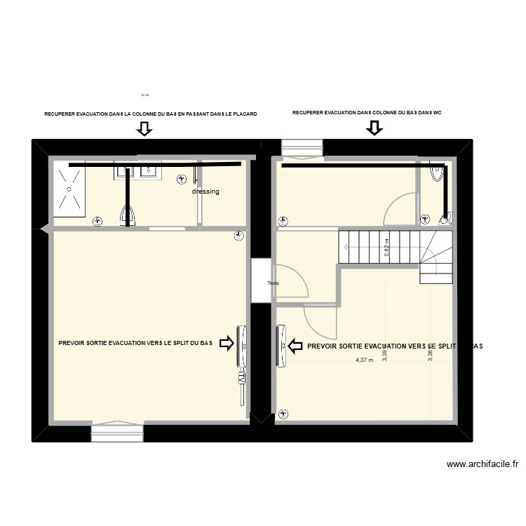 CANALISATION ETAGE 13012026. Plan de 0 pièce et 0 m2