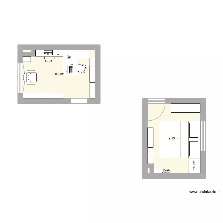 2026. Plan de 2  et 18 m²