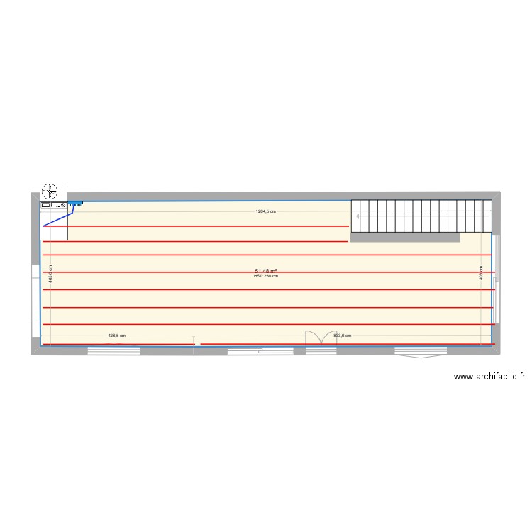 11 Berthoud Annexe 1 RDC CALEOSOL. Plan de 1 pièce et 51 m2