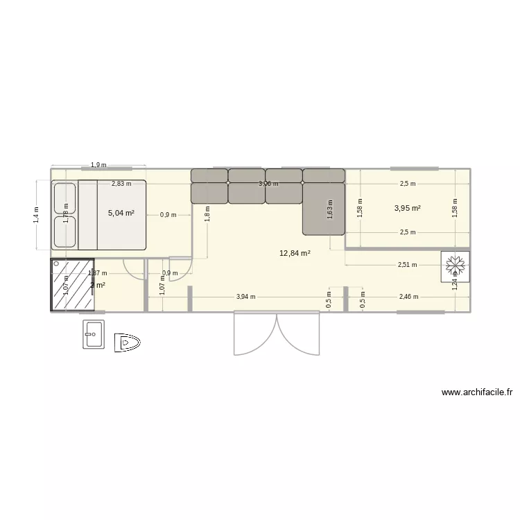 vias. Plan de 4 Pièces et 24 m² vias. Plan de 4 Pièces et 24 m²