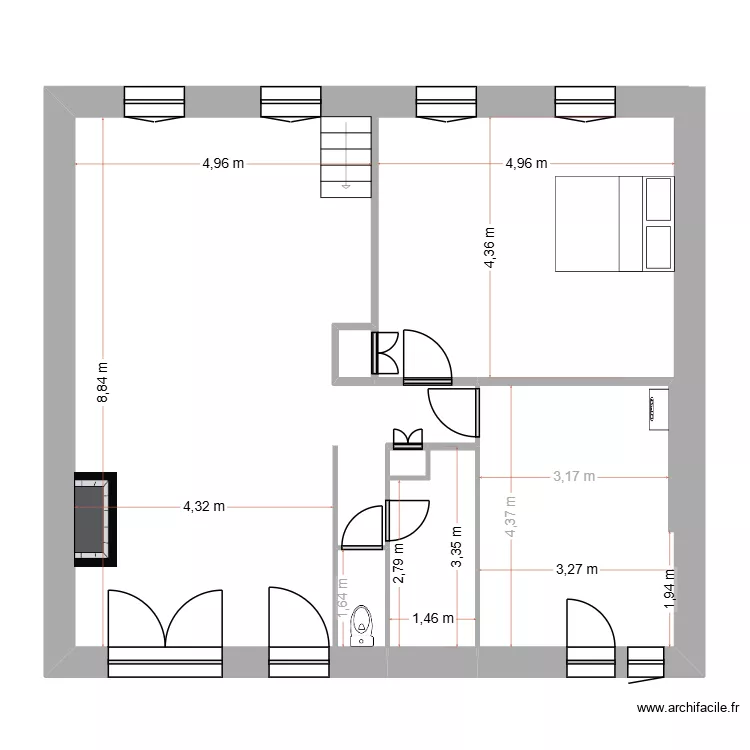 MAISON SALOME V1. Plan de 3 et 5 m² MAISON SALOME V1. Plan de 3 et 5 m²