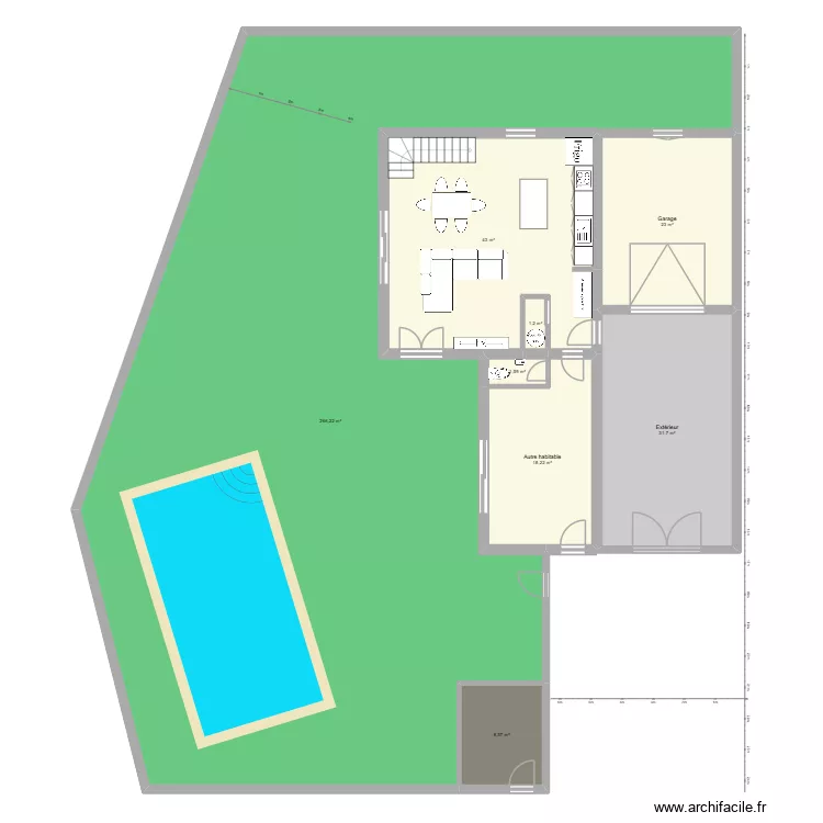 baillargues. Plan de 8  et 394 m²
