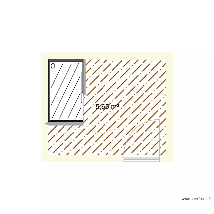 sdb Mimosas. Plan de 1 et 6 m² sdb Mimosas. Plan de 1 et 6 m²