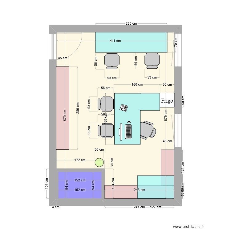 bureau. Plan de 0 pièce et 0 m2