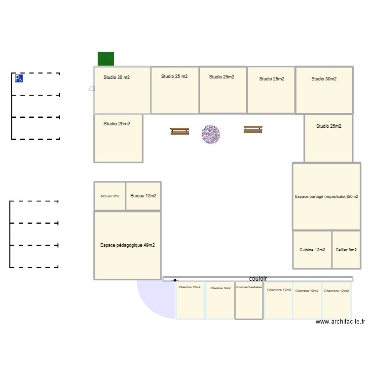 PLAN. Plan de 20 pièces et 397 m2