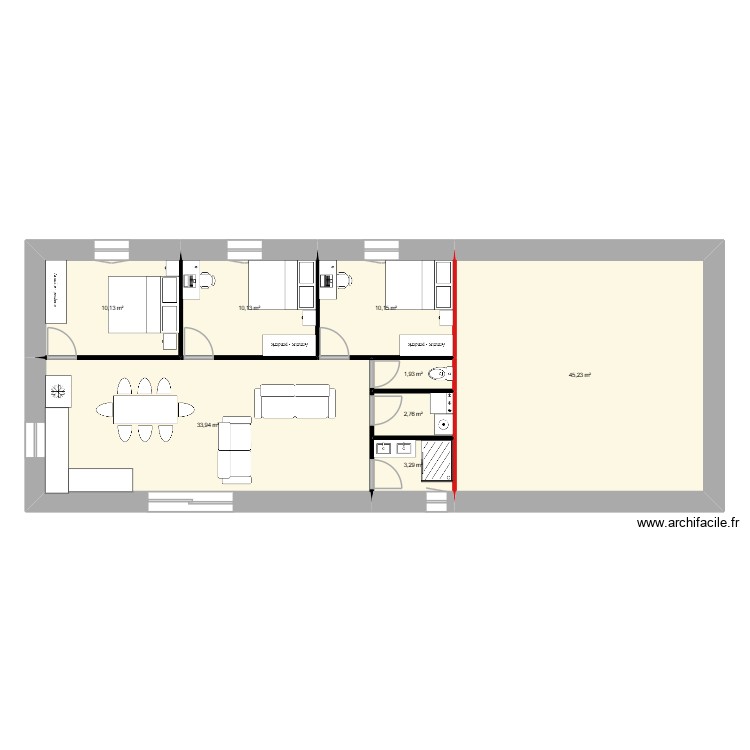 Maison 120m2. Plan de 0 pièce et 0 m2