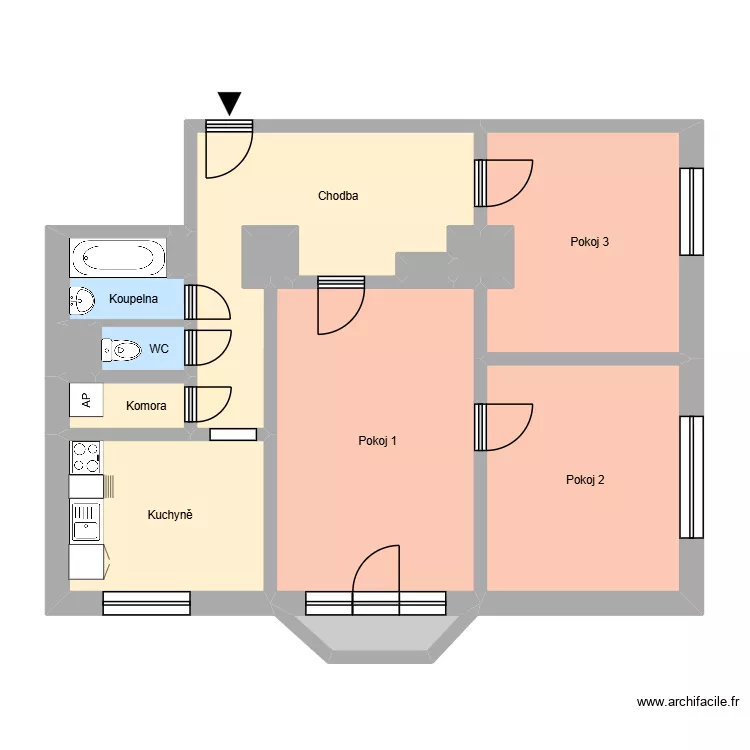L&iacute;pov&aacute; 606, byt 11. Plan de 18  et 196 m²