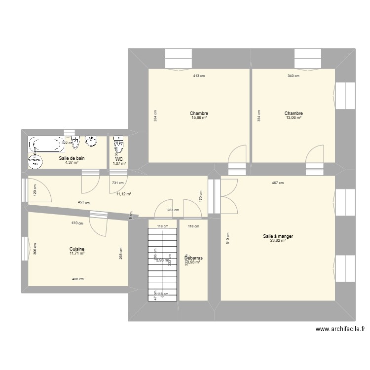 GUERRA Armand. Plan de 9 pièces et 89 m2