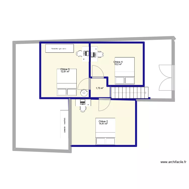 46 loc &eacute;tage. Plan de 4  et 39 m²