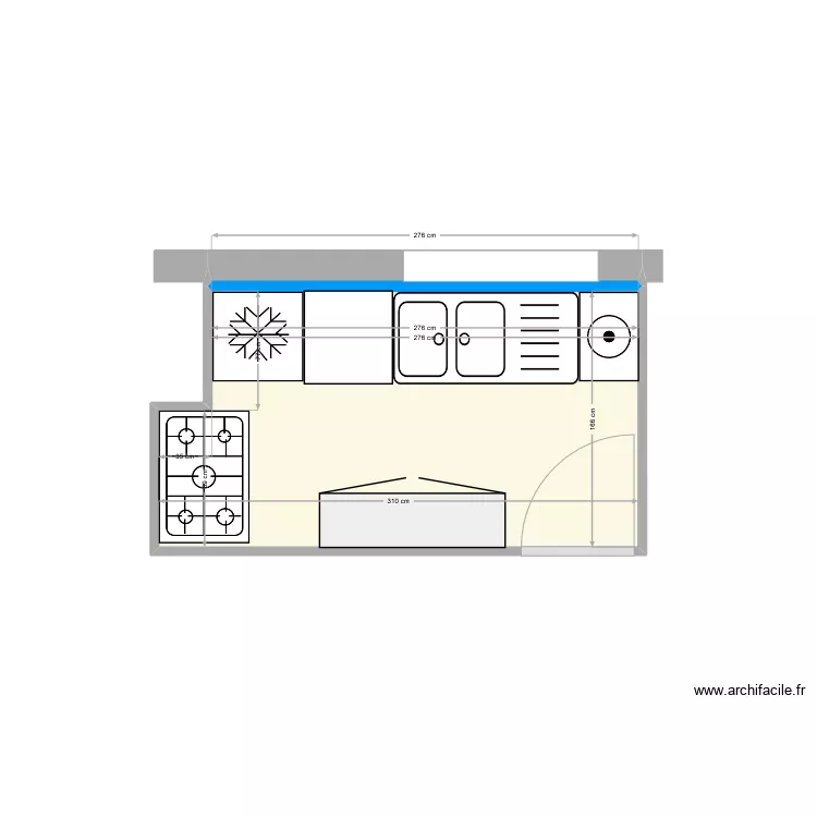 Mouss&eacute; - Cuisine projet. Plan de 