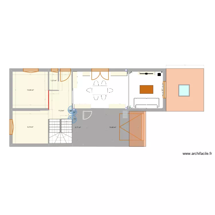 Maison Viry 2 Surface agrandie. Plan de 6  et 52 m²