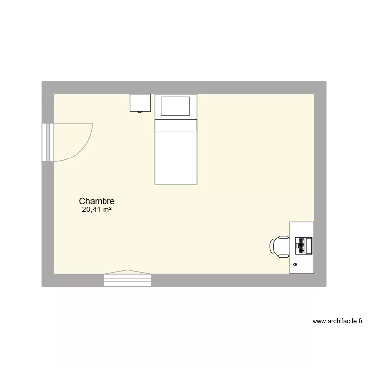 Chambre Lethy. Plan de 1 et 20 m² Chambre Lethy. Plan de 1 et 20 m²