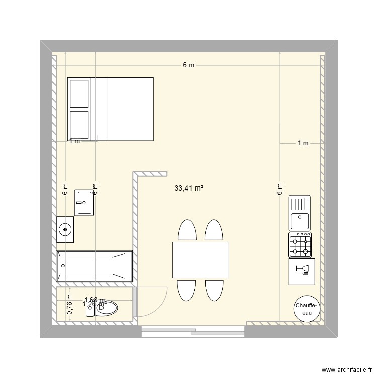 studio donzere 6. Plan de 2 pièces et 37 m2