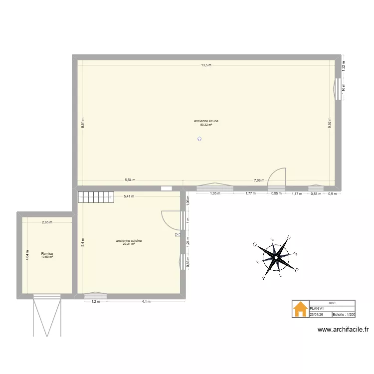 RDC RENOV. Plan de 3  et 129 m²