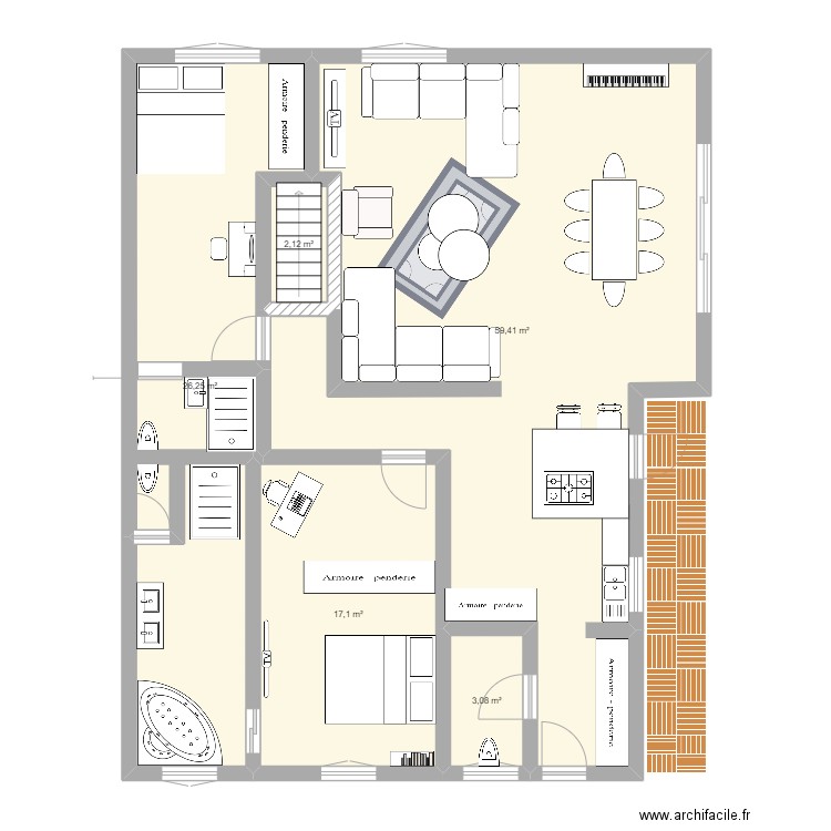 APPARTEMENT THOMAS EDOUARD. Plan de 5 pièces et 108 m2