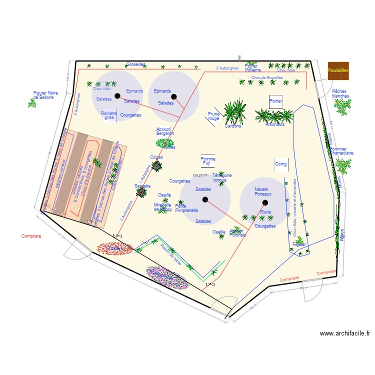 Plan potager 2024. Plan de 1 pièce et 130 m2