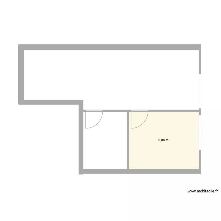 Appart. Plan de 1  et 9 m²