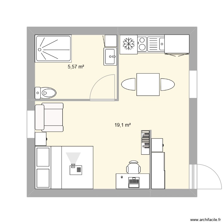 aménagement Cabane 5m2 Noa. Plan de 0 pièce et 0 m2