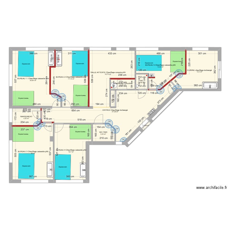 st roch nad final. Plan de 13 pièces et 156 m2