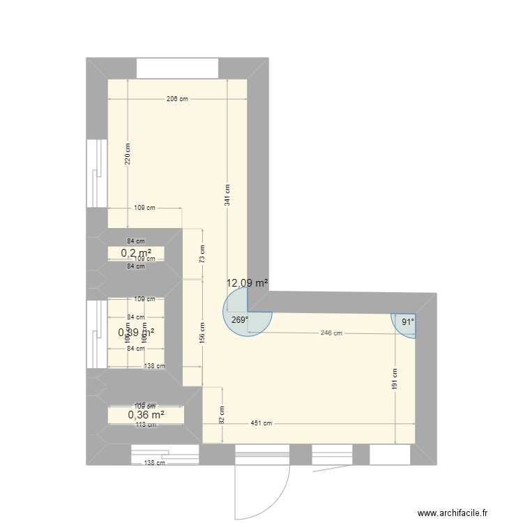 Appartement 65. Plan de 4 pièces et 14 m2