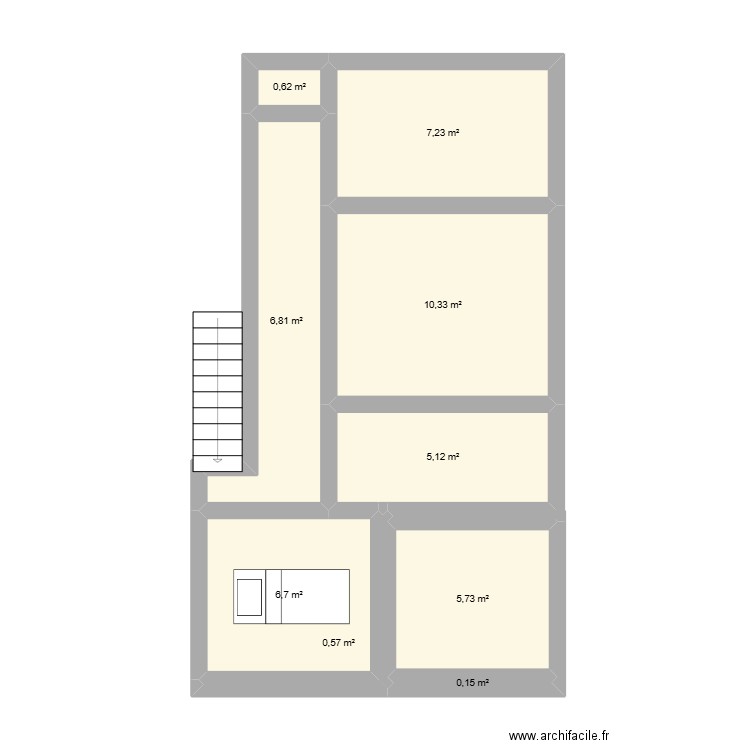julia spa étage. Plan de 9 pièces et 43 m2