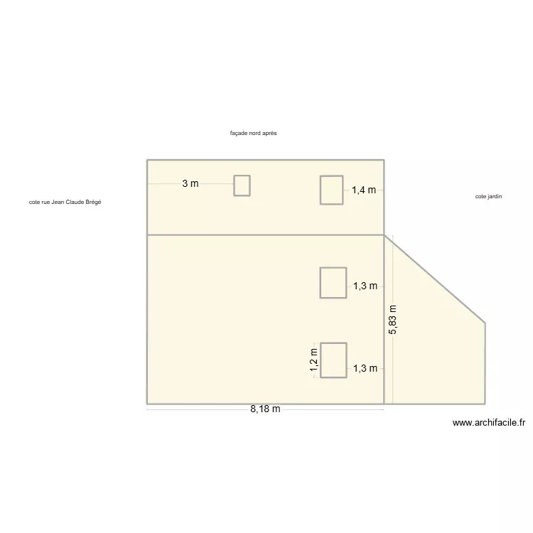 plan fa&ccedil;ade nord apr&egrave;s. Plan de 