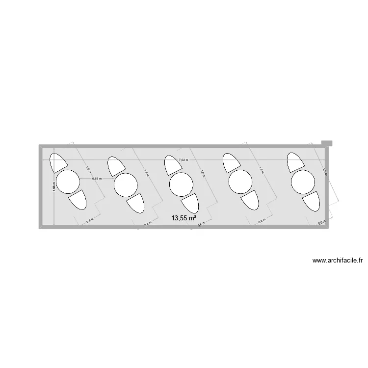 terrasse soussou. Plan de 1  et 14 m²