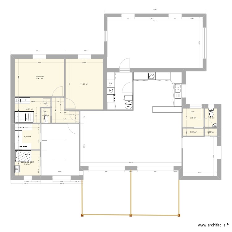 Zaki V.2. Plan de 11 pièces et 46 m2