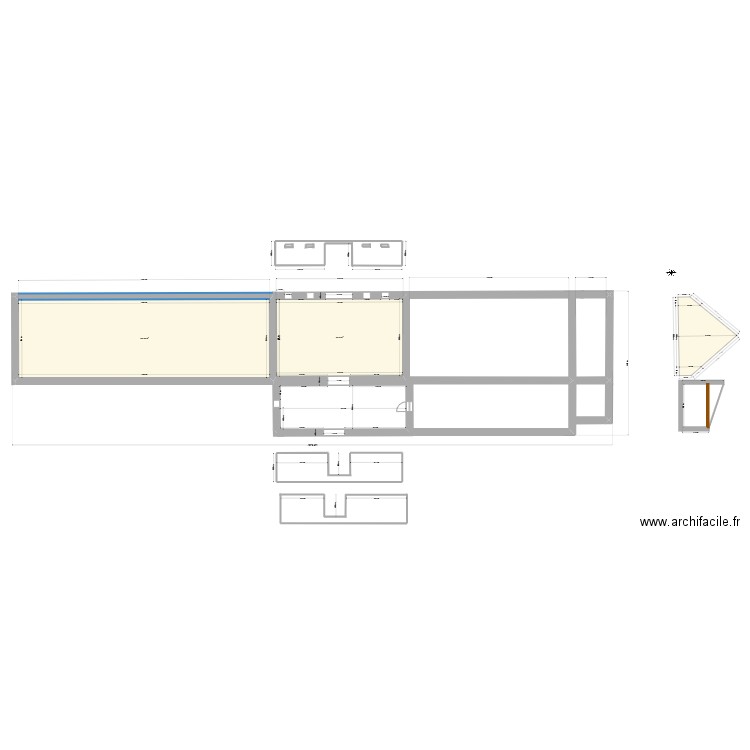 La loge 1. Plan de 2 pièces et 195 m2