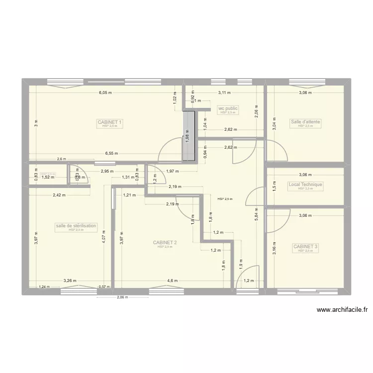 plan pour pose de cloison  et portes 7/03/2026. Plan de 9 pièces et 95 m²