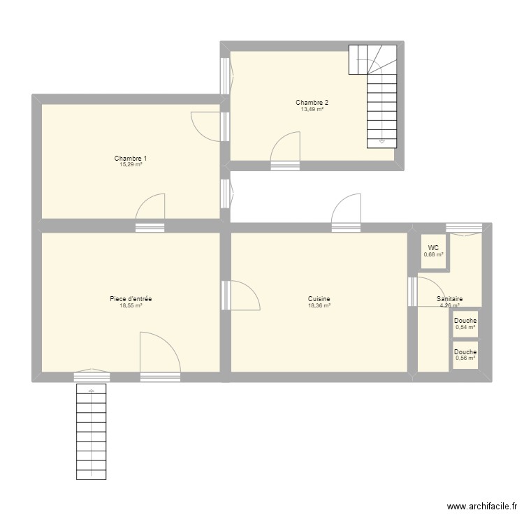 Maison Pommard Billard RDC. Plan de 8 pièces et 74 m2