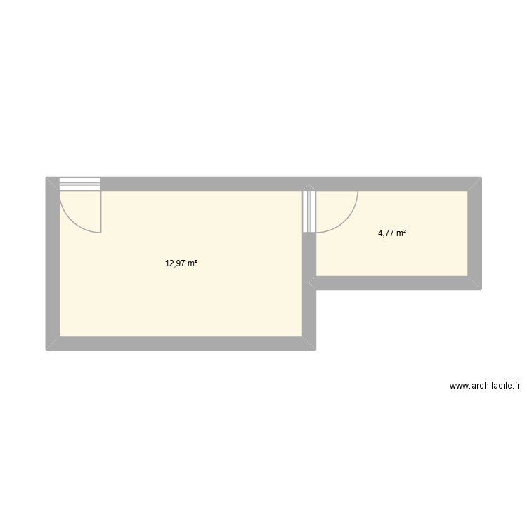 appart1. Plan de 2 pièces et 18 m2