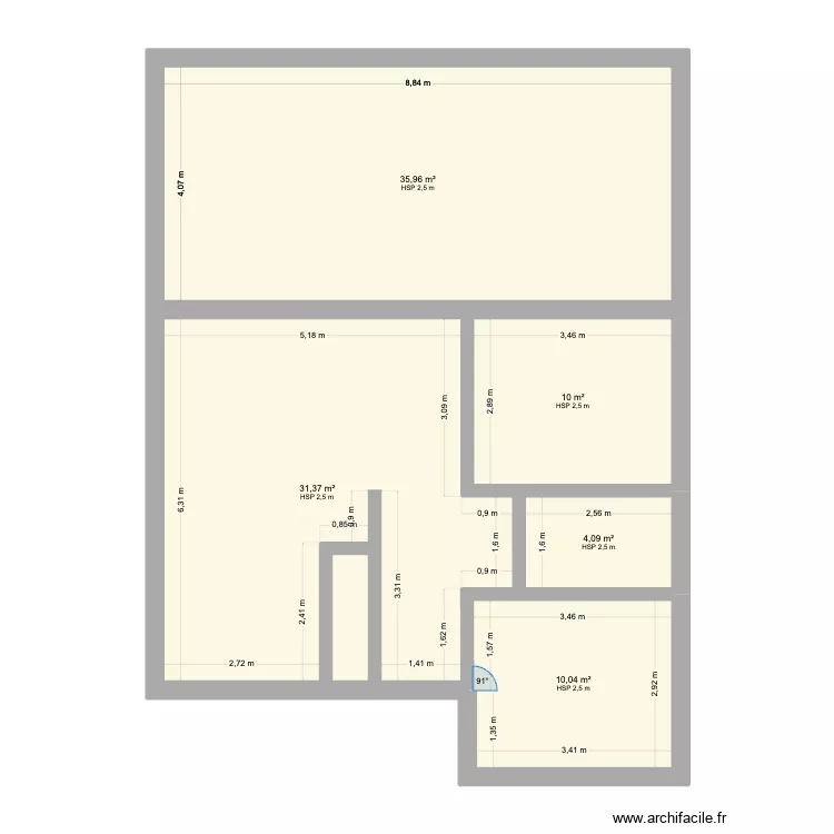 plan origine maison ann&eacute;e 50. Plan de 6  et 93 m²