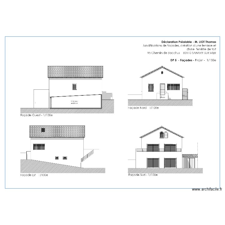 plan façades dp accordé tom. Plan de 0 pièce et 0 m2