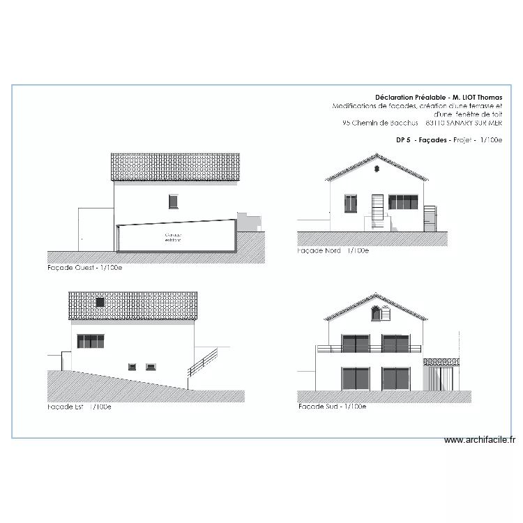 plan fa&ccedil;ades dp accord&eacute; tom. Plan de 