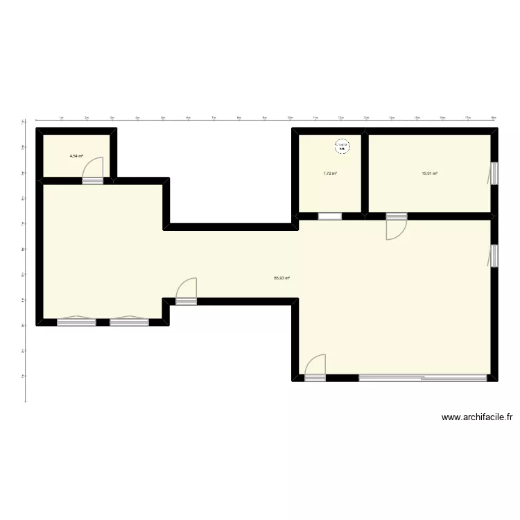 maison. Plan de 4  et 113 m²
