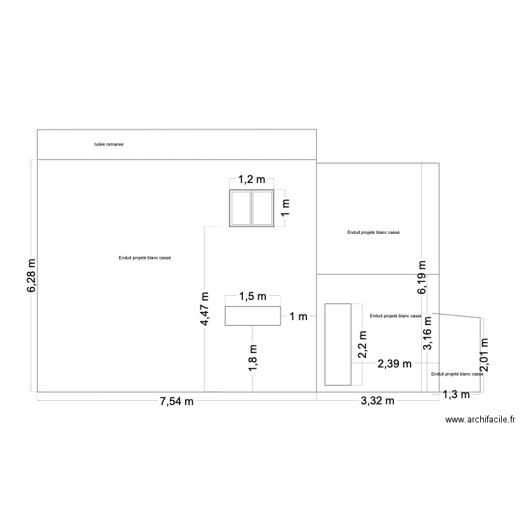 plan de facade Sud. Plan de 0 pièce et 0 m2