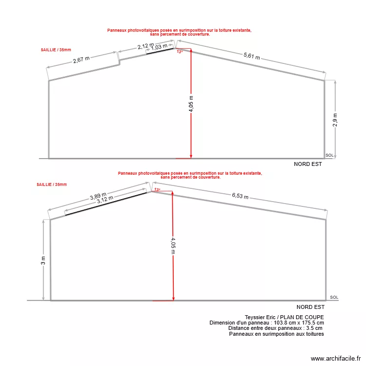 Teyssier Eric - PLAN DE COUPE. Plan de 