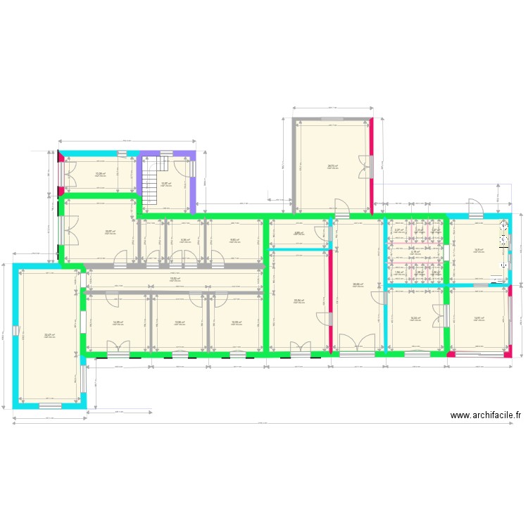 mas perret 1958.2002. Plan de 18 pièces et 288 m2