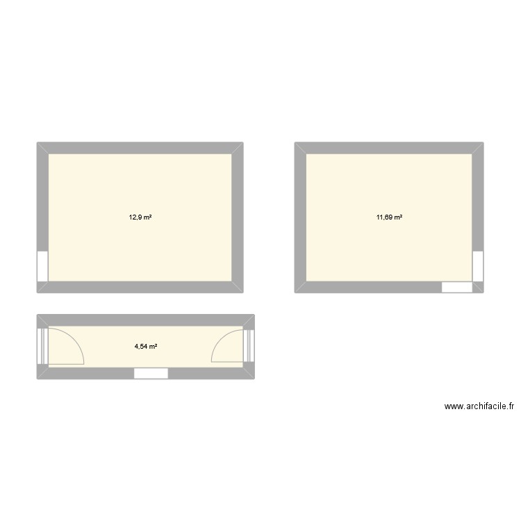 sous-sol. Plan de 3 pièces et 29 m2