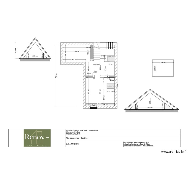 Plan agencement combles LEPAILLEUR V2. Plan de 2 pièces et 35 m2